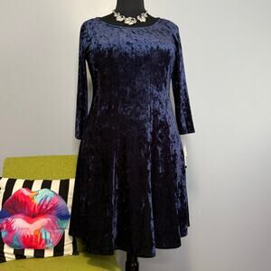 Perceptions Blue Velvet Fit and Flare Cocktail Dress NEW XL